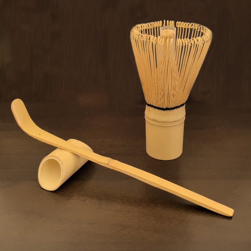 Bamboo Tea Scoop, Bamboo Tea Whisk Set, White Bamboo Tea Whisk Set, Purple Bamboo Tea Set