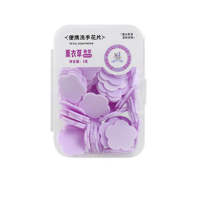 Disposable Portable Hand Washing Tablets, Student Outdoor Antibacterial Hand Washing Tablets, Travel Mini Petal Soap Tablets Boxed
