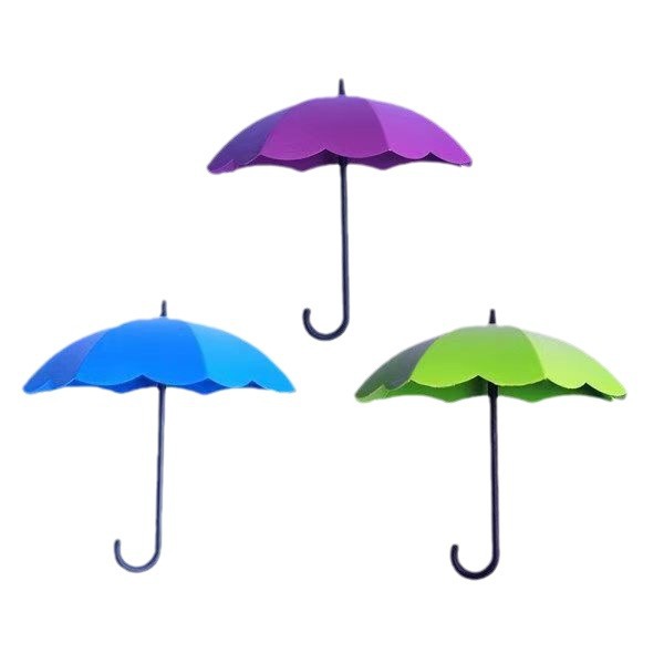 Creative small umbrella hook stick strong adhesive wall decoration seamless nail-free hook kitchen bathroom wall hook
