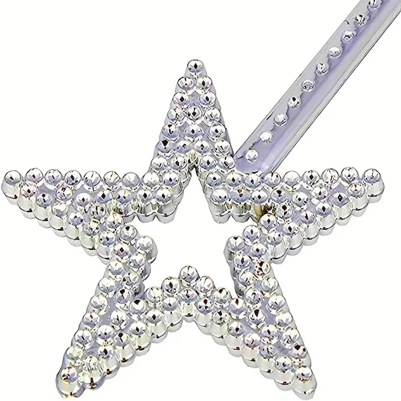 Factory direct silver five-pointed star plastic magic wand girl princess angel magic wand children's holiday birthday gift