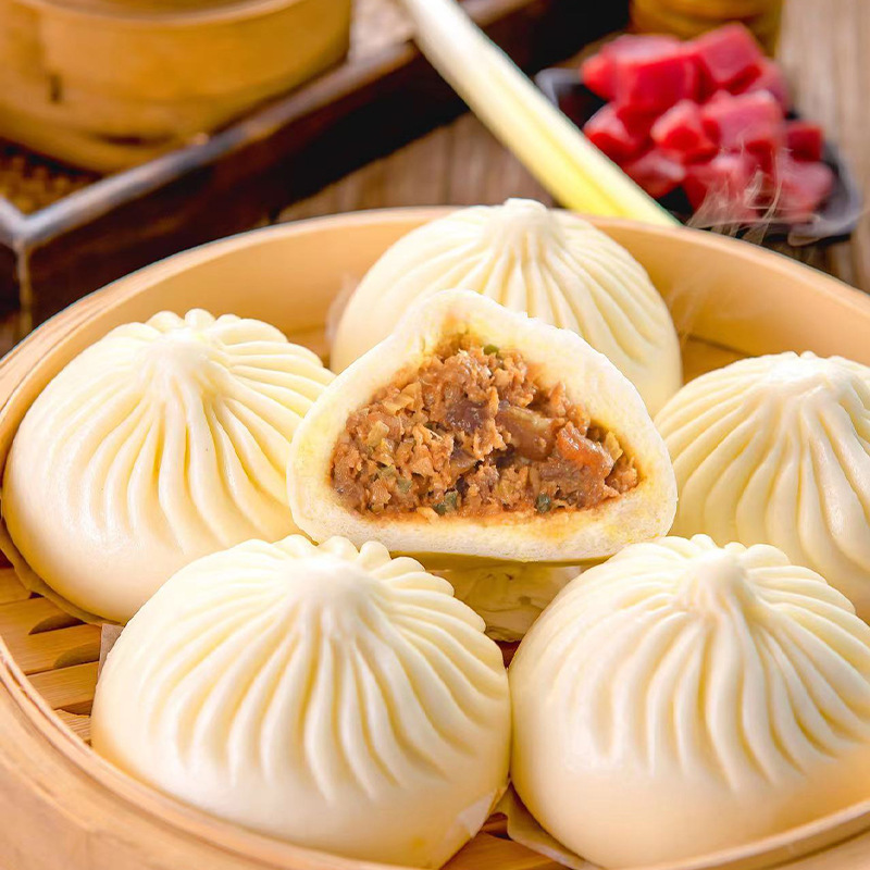 Convenience store steamed buns fresh meat Orleans quick-frozen semi-finished products heating instant food prefabricated dishes commercial breakfast wholesale
