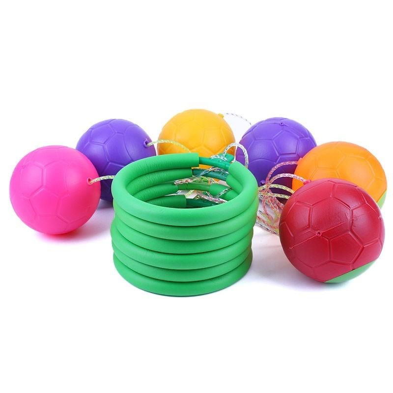 Jumping Ball Bouncing Ball Kindergarten Children and Primary School Students Fitness Foot Swing Ball Swing Ball Plastic Handle Flash Ball