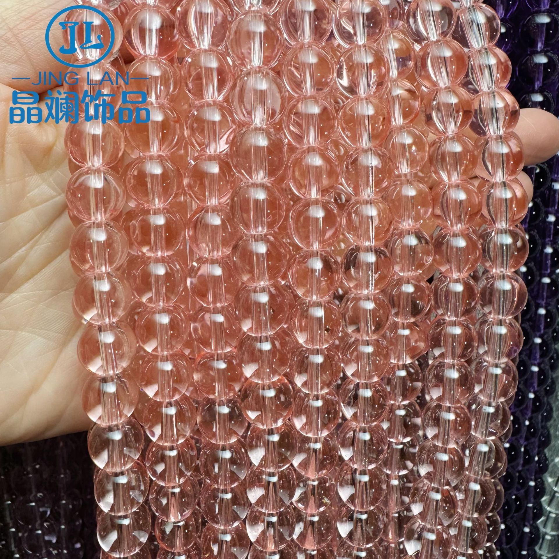 Factory direct high transparent glass beads ice transparent glass beads imitation crystal loose beads bracelet DIY accessories material