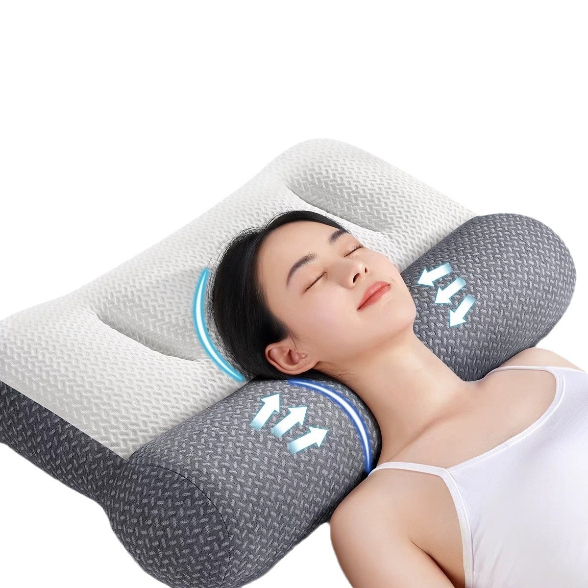 Explosive Partition Sleep Aid Anti-traction Pillow Soybean Fiber Cervical Pillow Core Knitted Household Student Dormitory Pillow