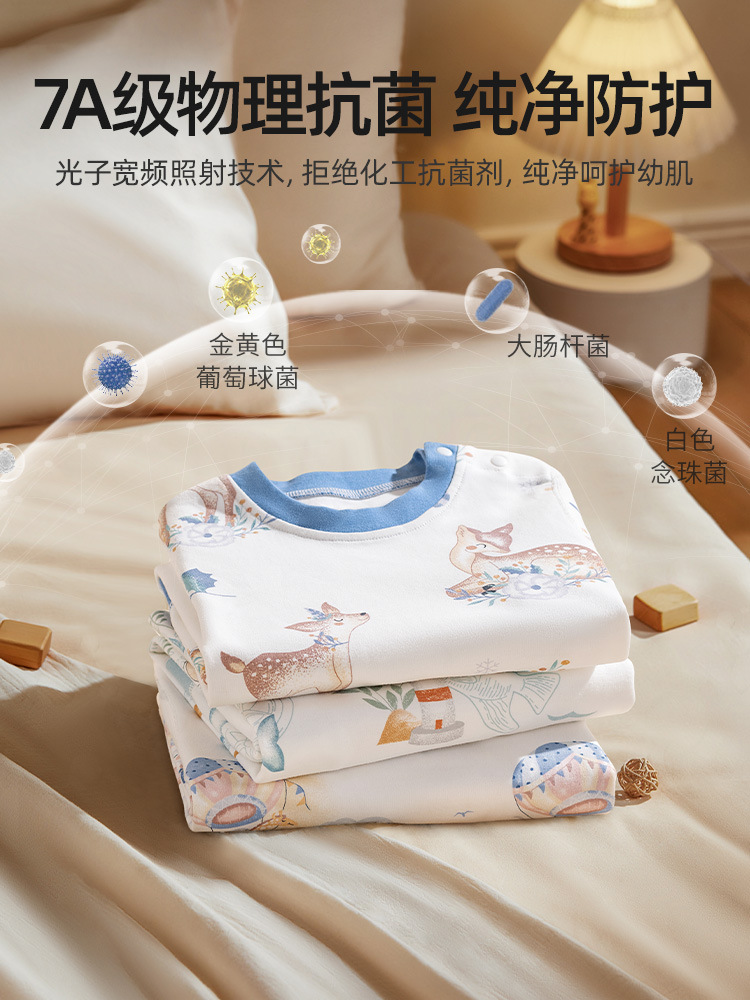 Betis Baby Pajamas Spring and Autum Pure Cotton 2025 New Boys and Girls Home Clothes One-Piece Pajamas Set