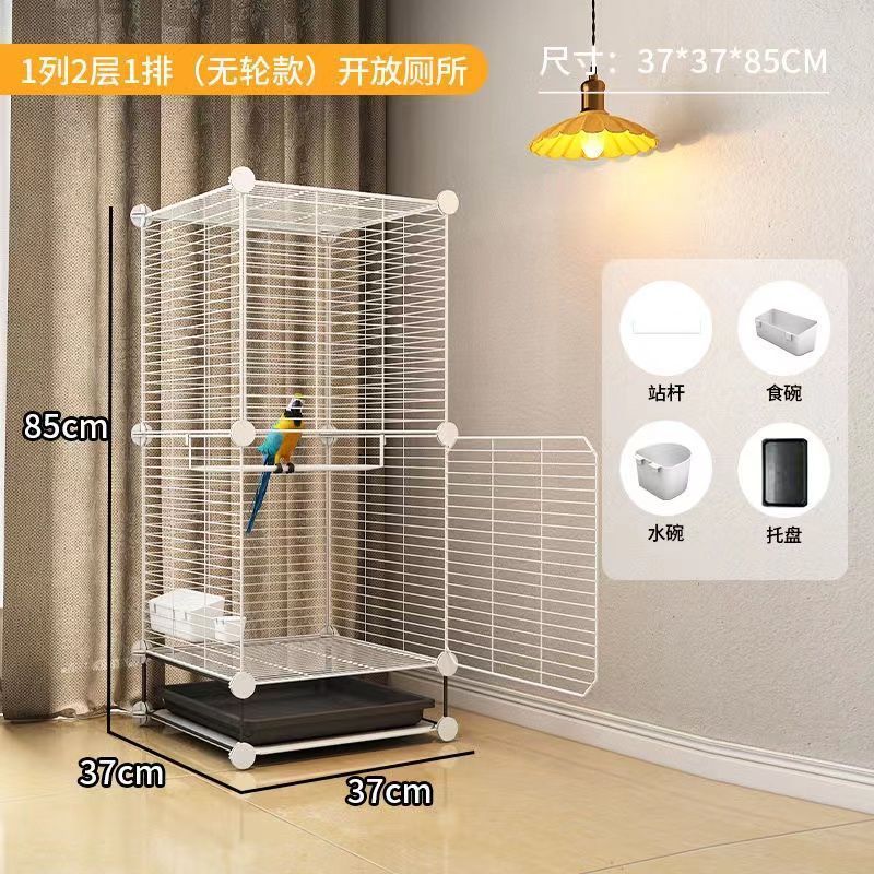 Tiger skin Parrot bird cage embroidered peony luxury large villa small size bird cage metal roof shape viewing cage