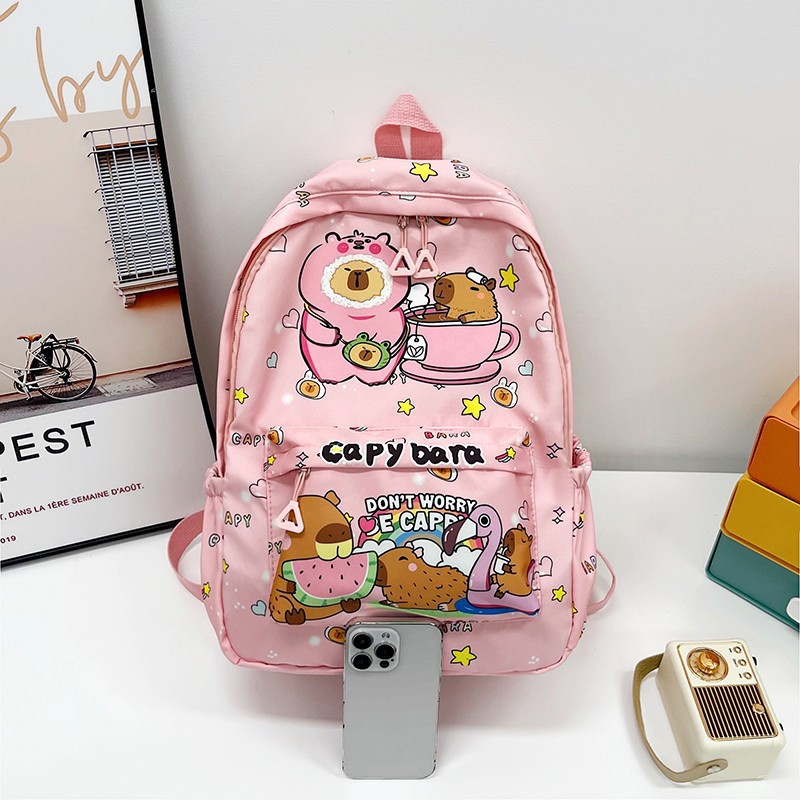 Kapi Bala Backpack Junior High School and Primary School Students Schoolbag Large Capacity Backpack Cute Lightweight All-match Student Bag