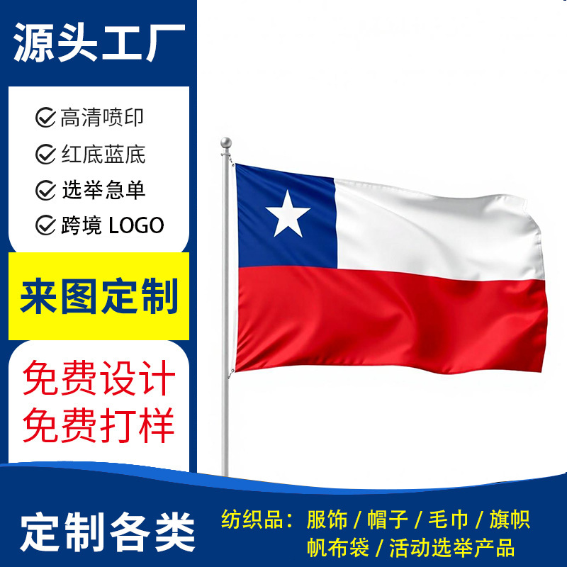 Флаг на заказ для президентских выборов в Чили 2025 года, производитель флагов, флаг с флажком для подвешивания