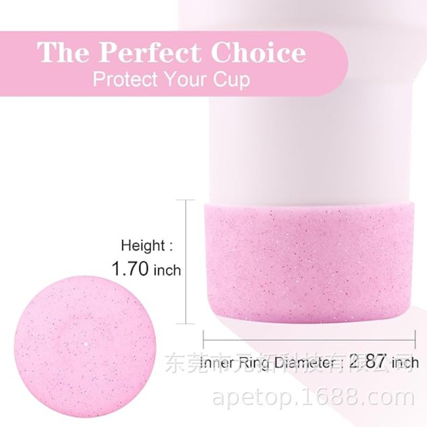 Multicolor glitter silicone cup cover Stanley40oz ice bully cup holder sports water bottle space cup non-slip protective cover