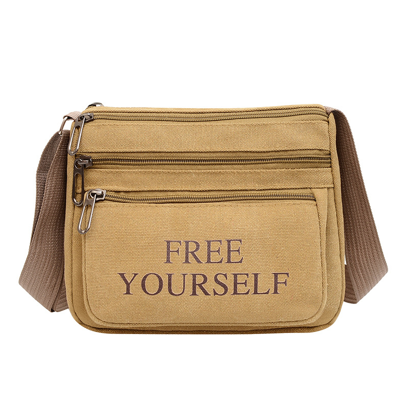 Canvas Crossbody Men's Bag Work Commuter Backpack Men's Summer New Products Wholesale Trendy Bag Men's Satchel Fashion Retro Bag