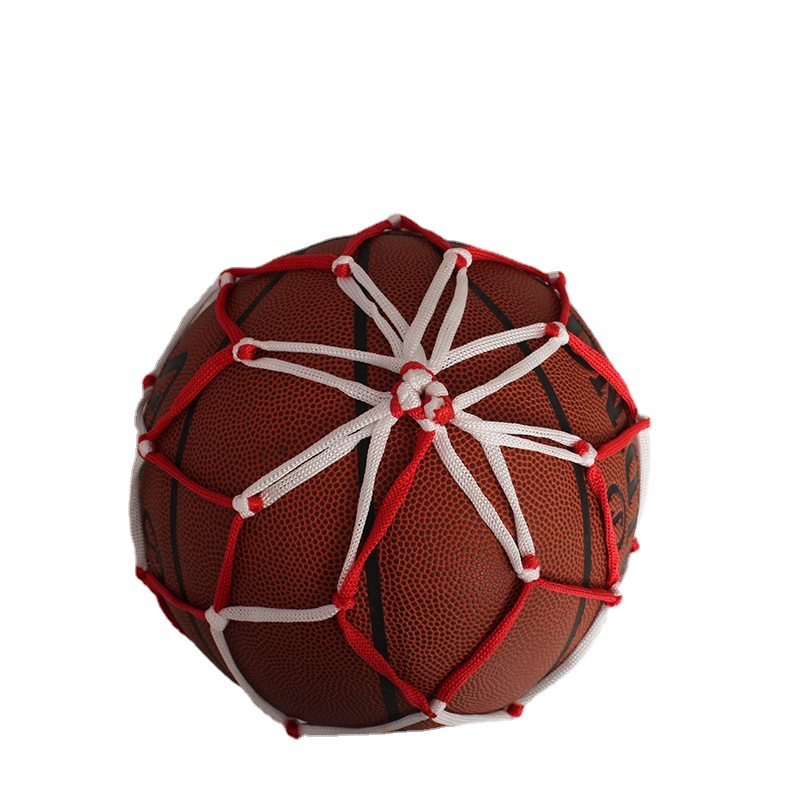 Manufacturer's Tennis Bag with Thick Red Racket Holder, White Basketball and Soccer Ball Bag, Can Hold a Single Woven Basketball