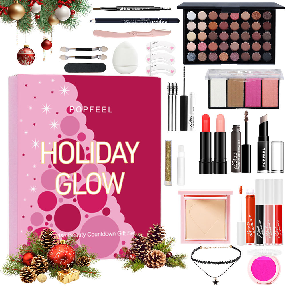 Popfeel Christmas Countdown Gift Box Cosmetic Set Valentine's Day Holiday Gift Box Wow003