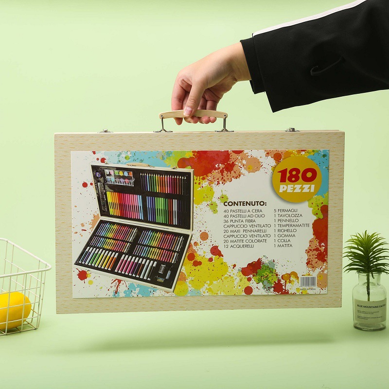 [Dropshipping] Art Supplies for Primary School Students, Painting Tools, 145 Aluminum Box, 208 Children's Paintbrush Set