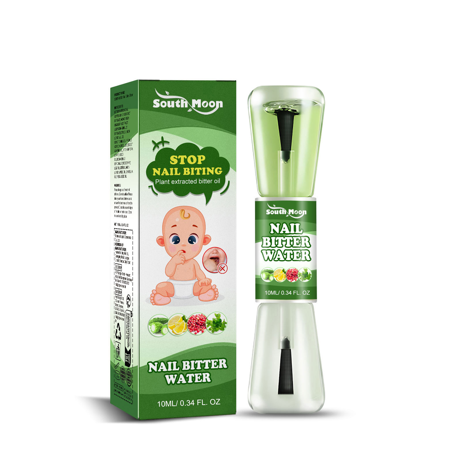 South Moon Protective Bitter Nail Polish for Children - Prevents Babies from Biting Nails, Bitter Agent for Babies