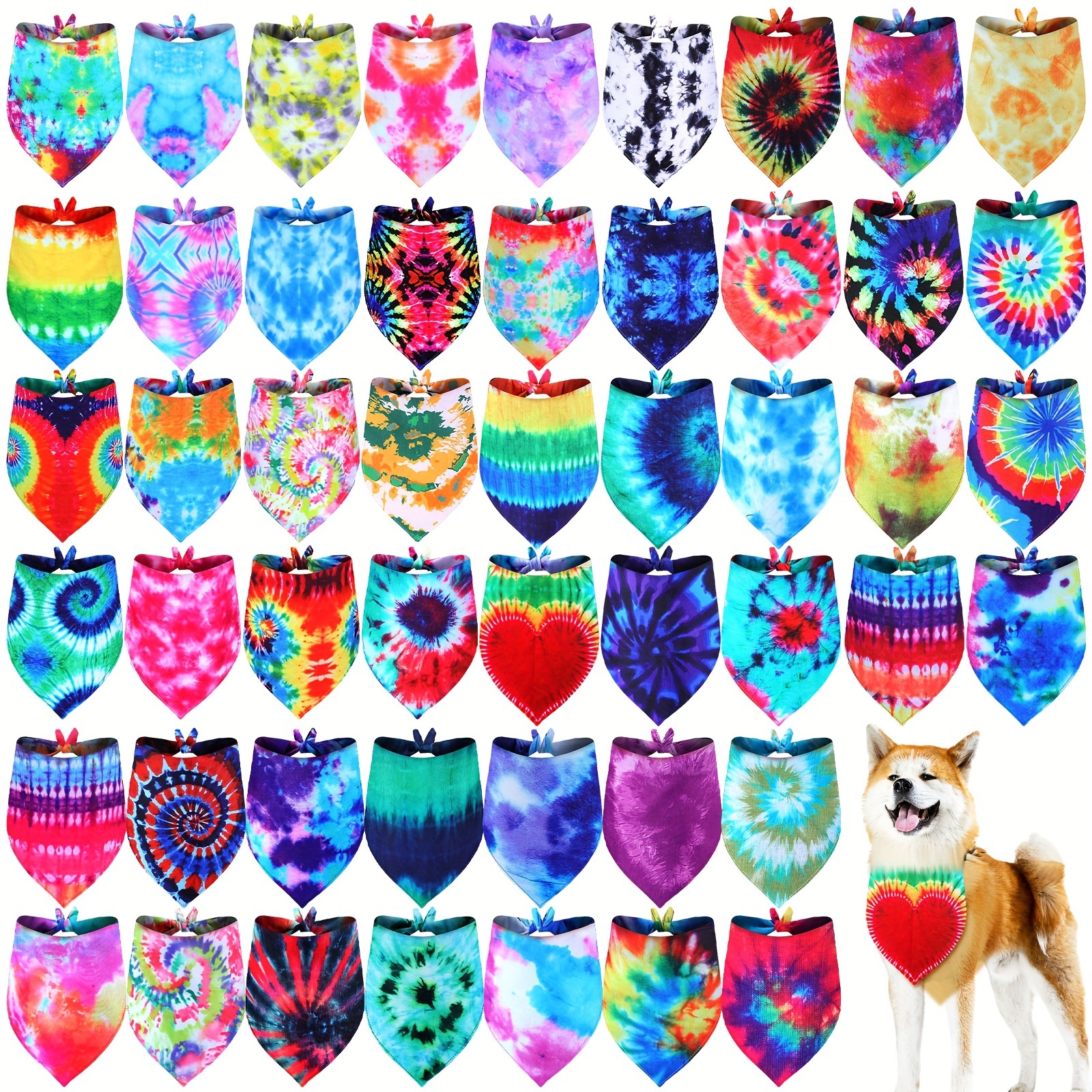 2025 New Cross-Border Dropshipping Tie-Dye Dog Headscarf Spring Dog Cross-Border Dropshipping