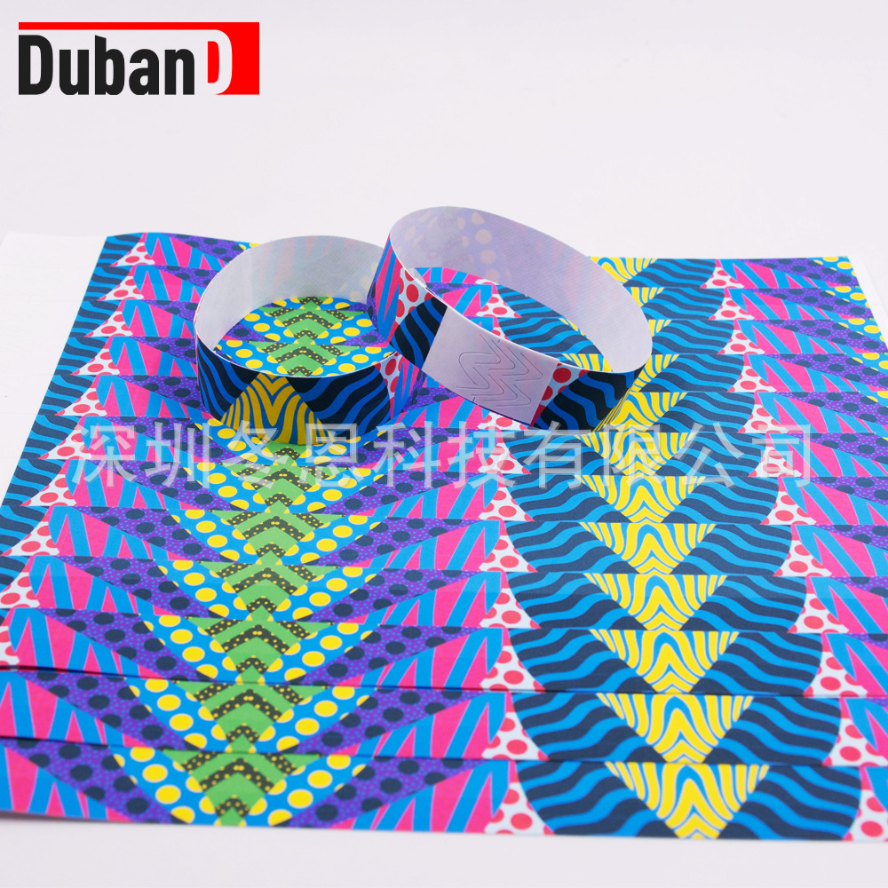 Disposable Bracelet Dupont Customized Ticket Synthetic Paper Christmas Halloween Day Waterproof Party Event Admission Ticket