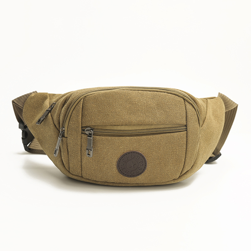 Mobile Phone Waist Bag for Men Working Wear-Resistant Construction Site Men's Tactical Bag Canvas Chest Bag Outdoor Cycling Crossbody Bag