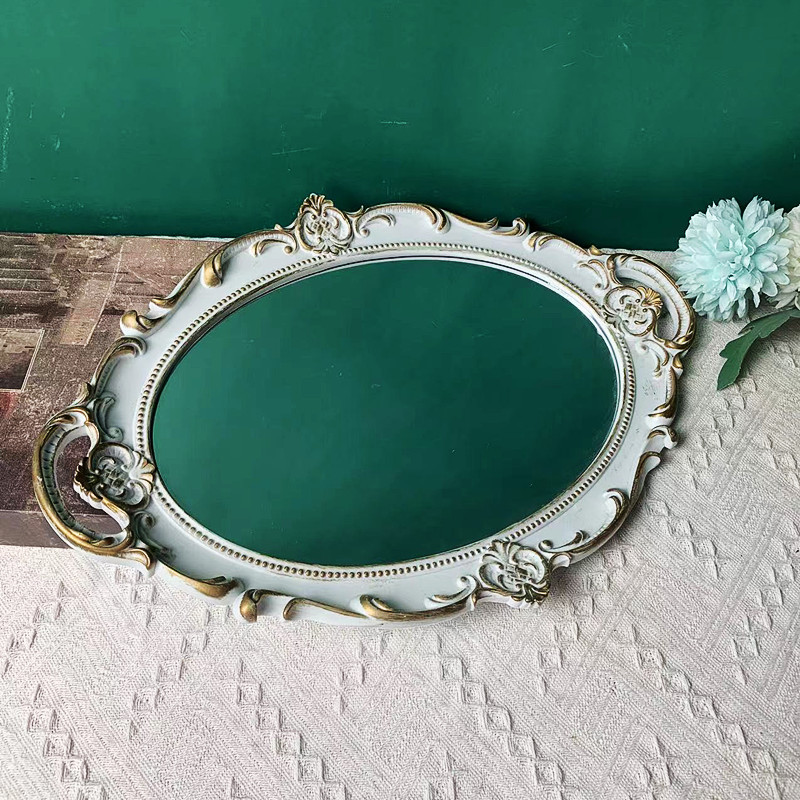 Drainage low price supply fruit makeup desktop dressing table skin care products storage tray mirror plastic PP material cross-border