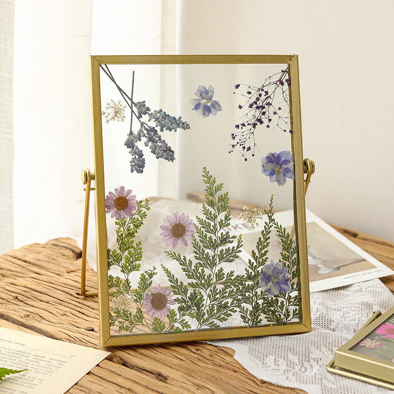 Simple ins Dried Flower Photo Frame Double-sided Transparent Glass Frame Stereo Home Handmade diy Decorative Table Wholesale Frame