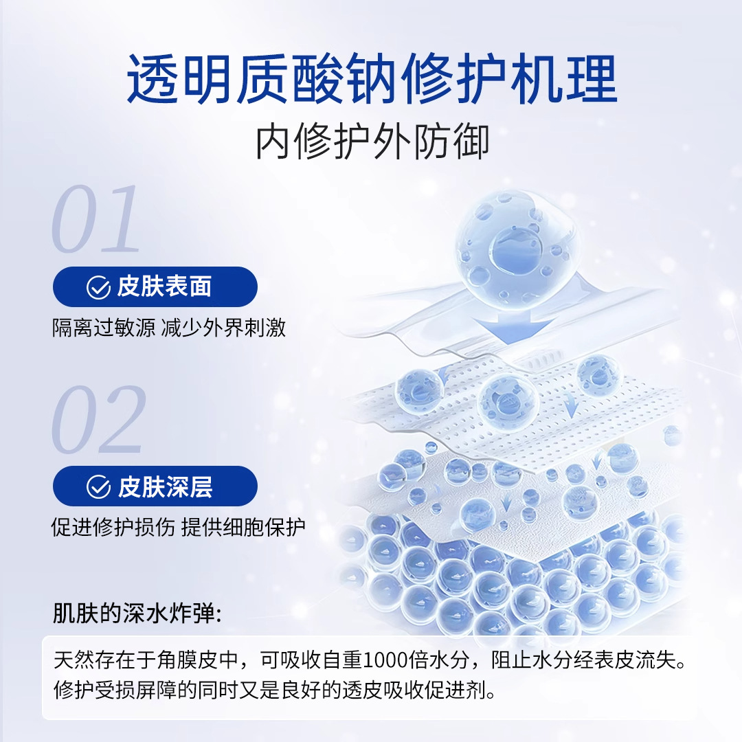 Shunaimei Medical Sodium Hyaluronate Repair Patch 5 Pieces, Hydrating, Post-Operative Sensitive Grade, Soothing, Repairing and Moisturizing