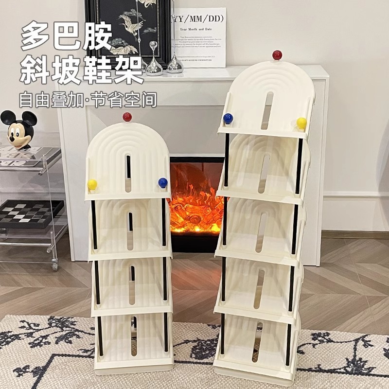 Многоуровневый обувной шкаф для входа, простой маленький шкаф для обуви, новый 2024 года, для хранения тапочек
