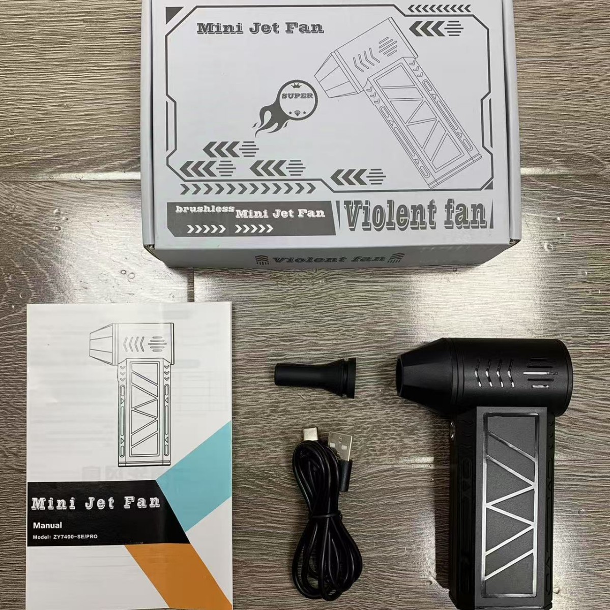 Cross-Border Violent Fan-Style Popular Internet Celebrity Hair Dryer, Turbine High-Speed Handheld Ducted Powerful Hair Dryer for Outdoor Use