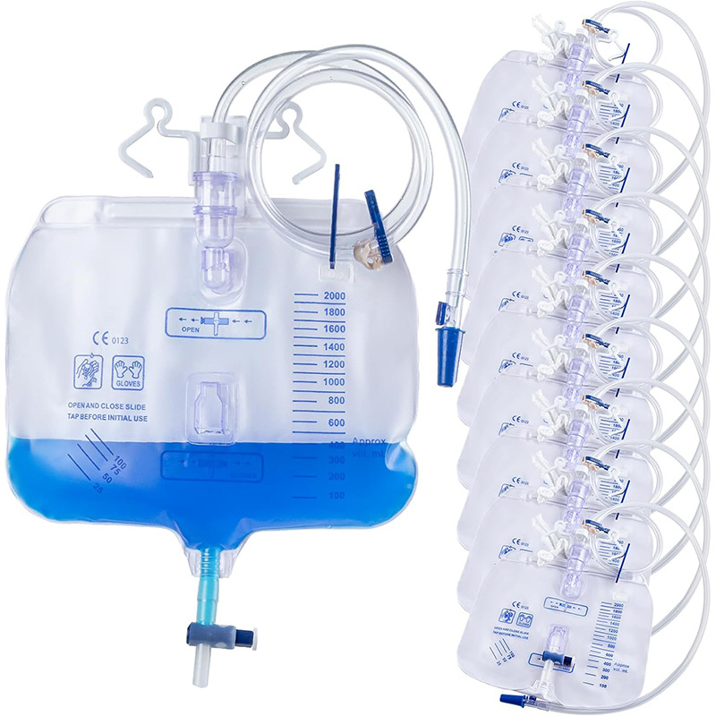 Одноразовый мочевой мешок 2000мл, дренажный мешок с капельницей, катетер для сбора мочи для мужчин и женщин