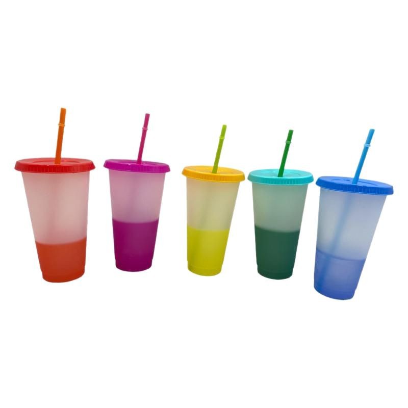 European and American Korean version of cold color change cup large capacity pp plastic sippy cup net red color change cup 700ml water cup wholesale