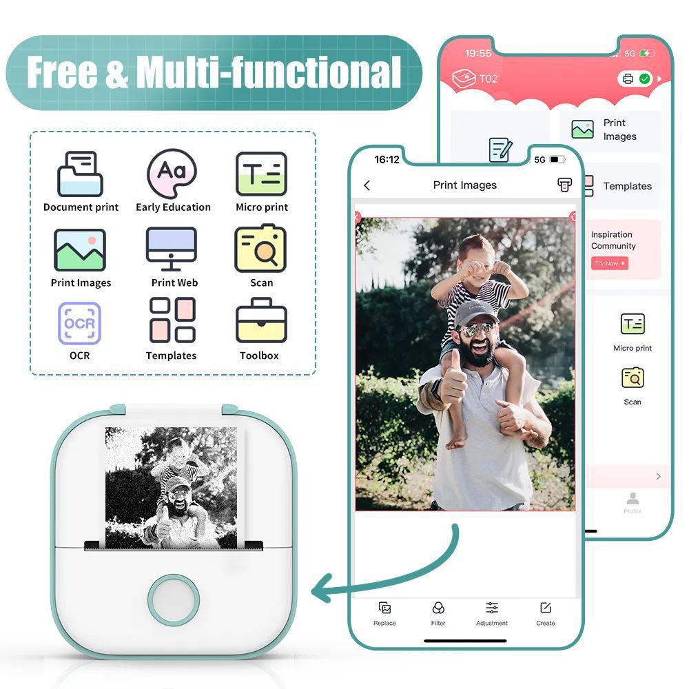 Portable Mini Wires Thermal Pocket Printer Se Cross-Border Dropshipping