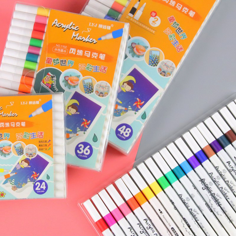 Acrylic Marker Art Painting DIY Graffiti Brush Colorful Quick-Drying Marker Large Capacity Opaque