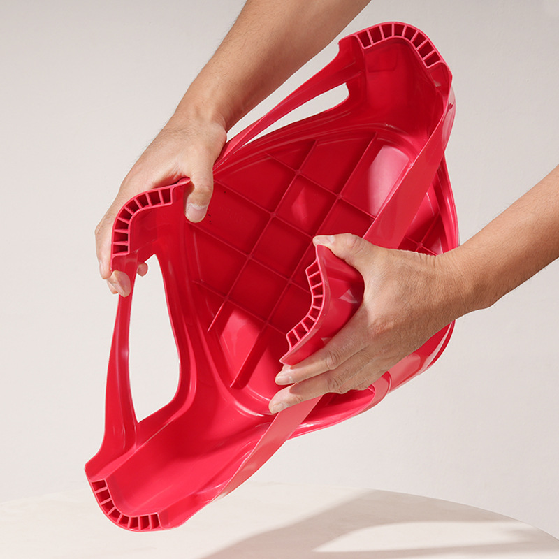 Plastic Red Small Stool for Home Use, Durable Plastic Children's Low Stool, Small Bench, Thickened Adult Round Stool, Stackable and Printed