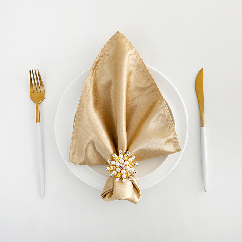 Hotel Restaurant Restaurant Mouth Cloth Cup Towel mat Towel Folded Flower Mouth Cloth White Champagne Golden Yellow Red Beige