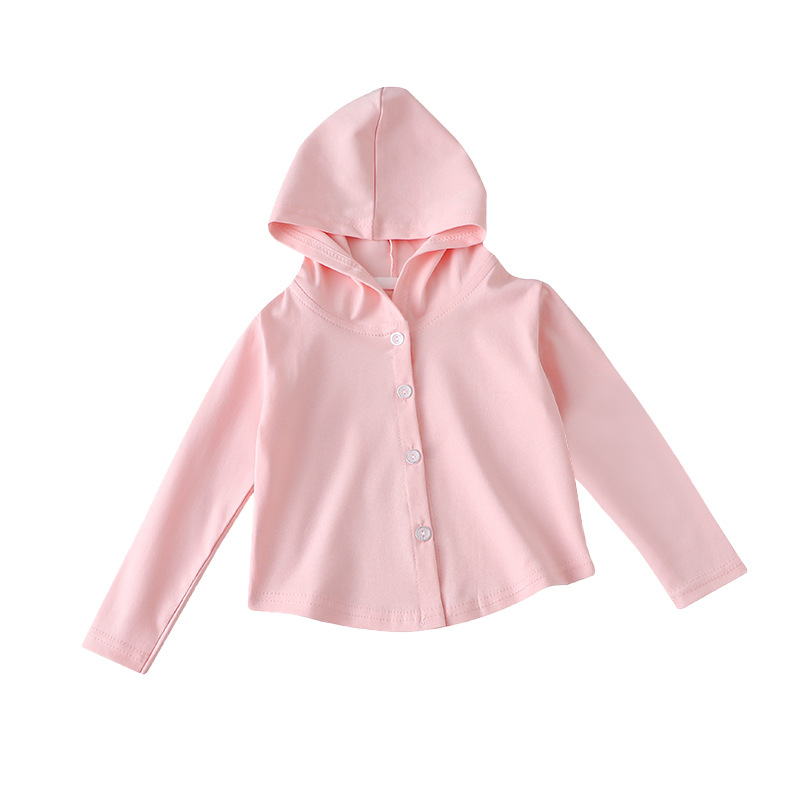 Girls' new spring and autumn Net red hooded cardigan baby casual fashion button hooded cardigan coat children's western style