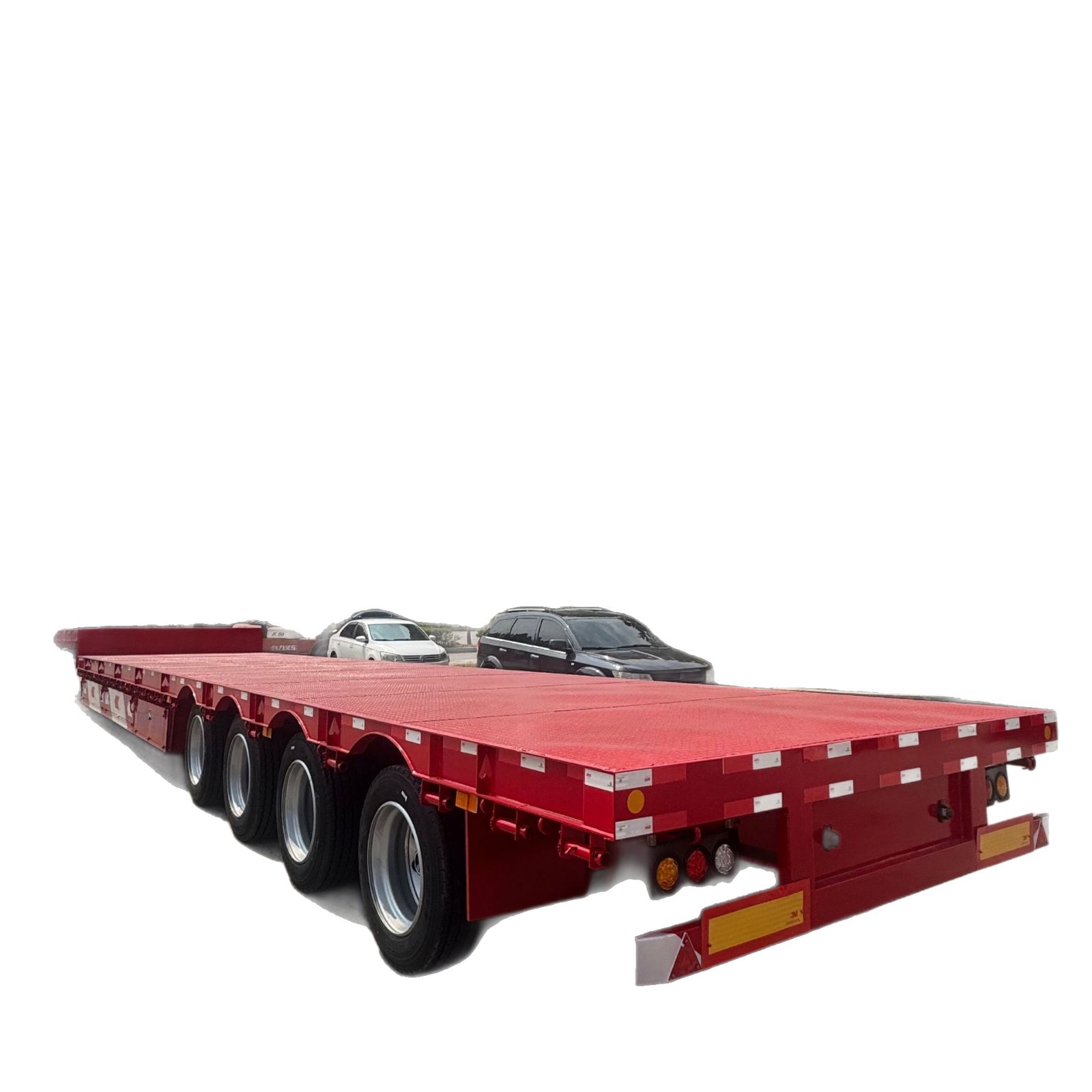 3m Wide High and Low Flatbed Semi-Trailer for Large Item Transportation, Semi-Trailer for Engineering Transportation