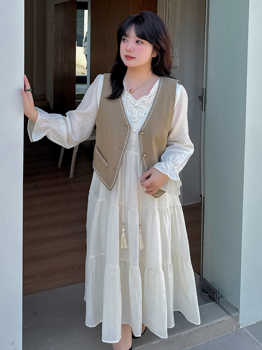 Bohemian Vest dress suit 2025 Spring New French Tea Break Two-piece Set 121948T21