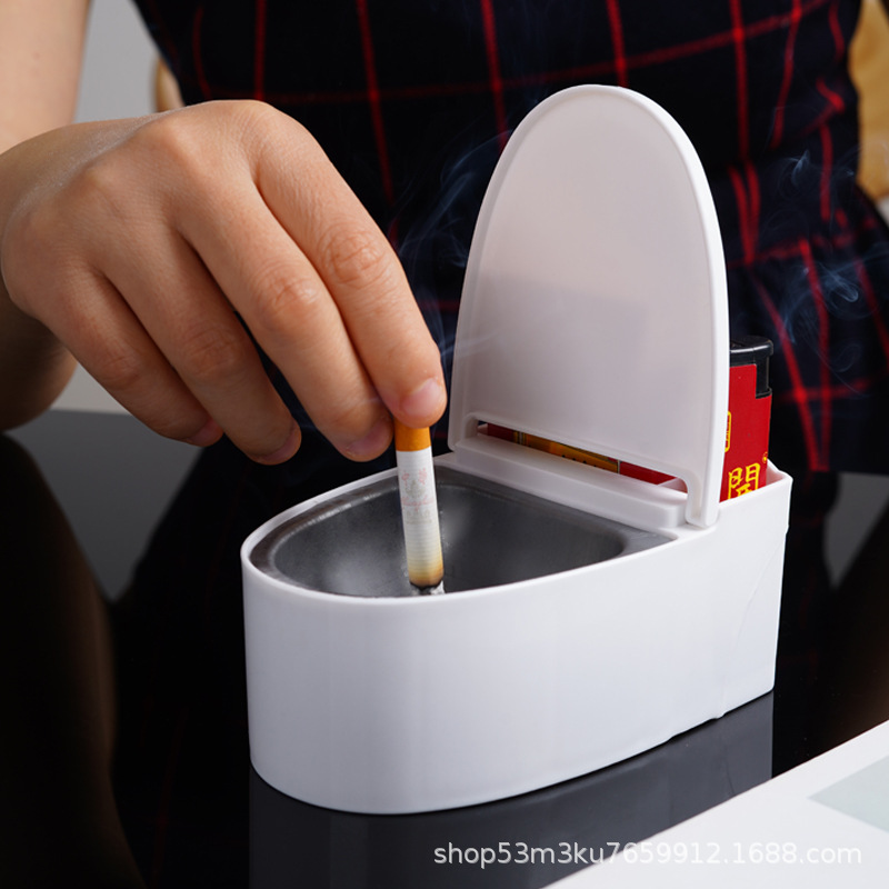 Creative Wall-mounted Bathroom Toilet Ashtray Household Personalized Fashionable Living Room Toilet Toilet Toilet with Cover High Ashtray