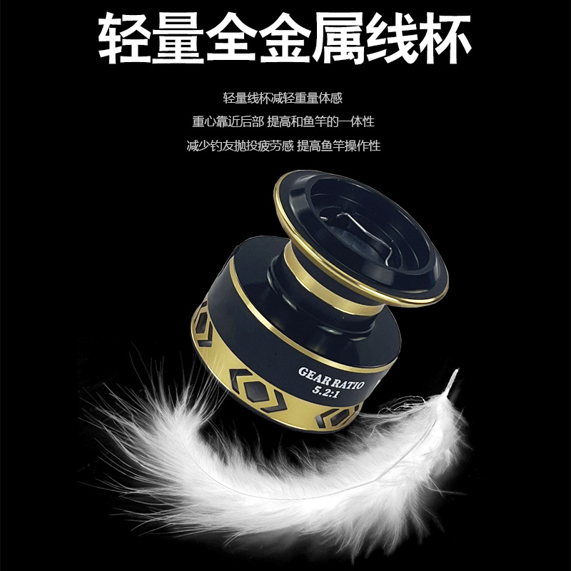 All-Metal Head Line Cup Outdoor Throwing Rod Wheel Rock Fishing Wheel Spinning Wheel Sea Rod Wheel Fishing Line Wheel Rock Fishing Wheel Sports