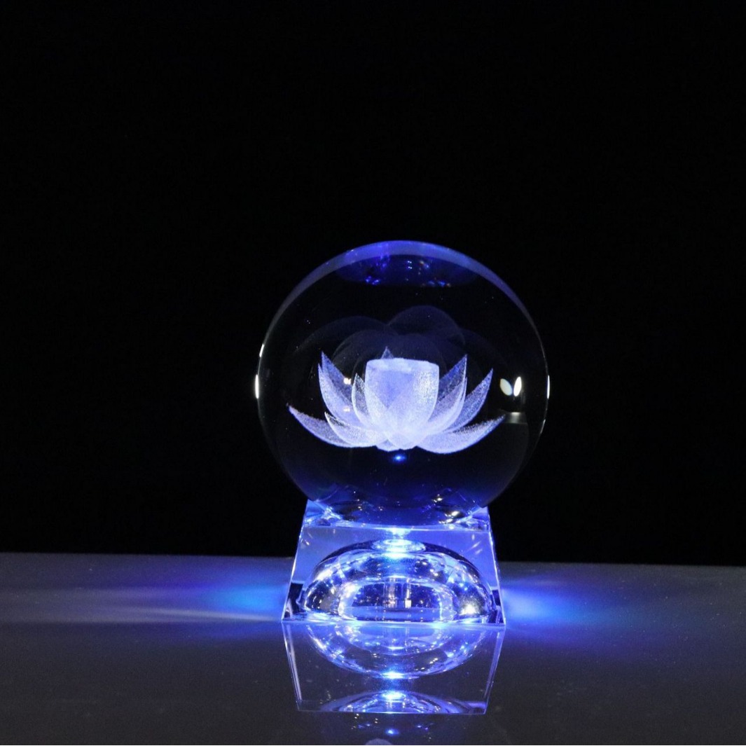 Crystal Crafts, Decorative Ornaments, Carved Lotus Crystal Balls, Popular Gifts, Gifts, Wholesale Factory Direct Sales to Attract Wealth