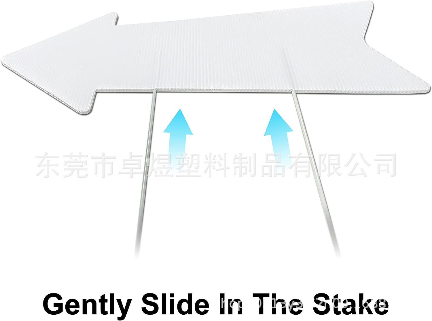 Blank Arrow Sign with Stakes 10 Pcs 43.18 x 15.24cm Yard Sign Ground Insert Card