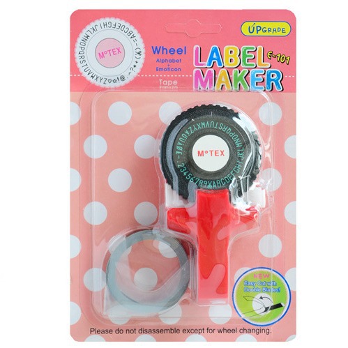 Korean motex labeling machine E-101 printer lettering machine (capital letter +1 roll black tape)