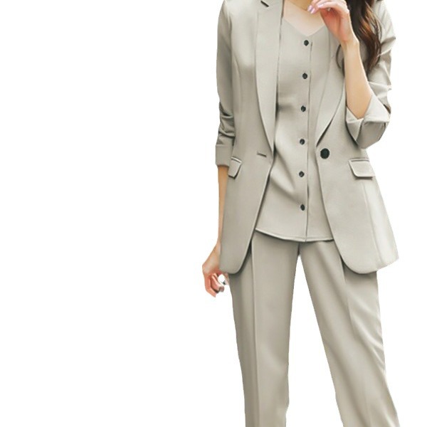 Japanese 2024 Small Suit suit Korean Style High-end British Style Leisure Spring and Autumn New Suit Vest Three-piece Set for Women