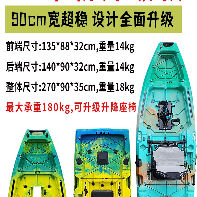 Каноэ Luya с утолщенной педалью, одинарная и двойная