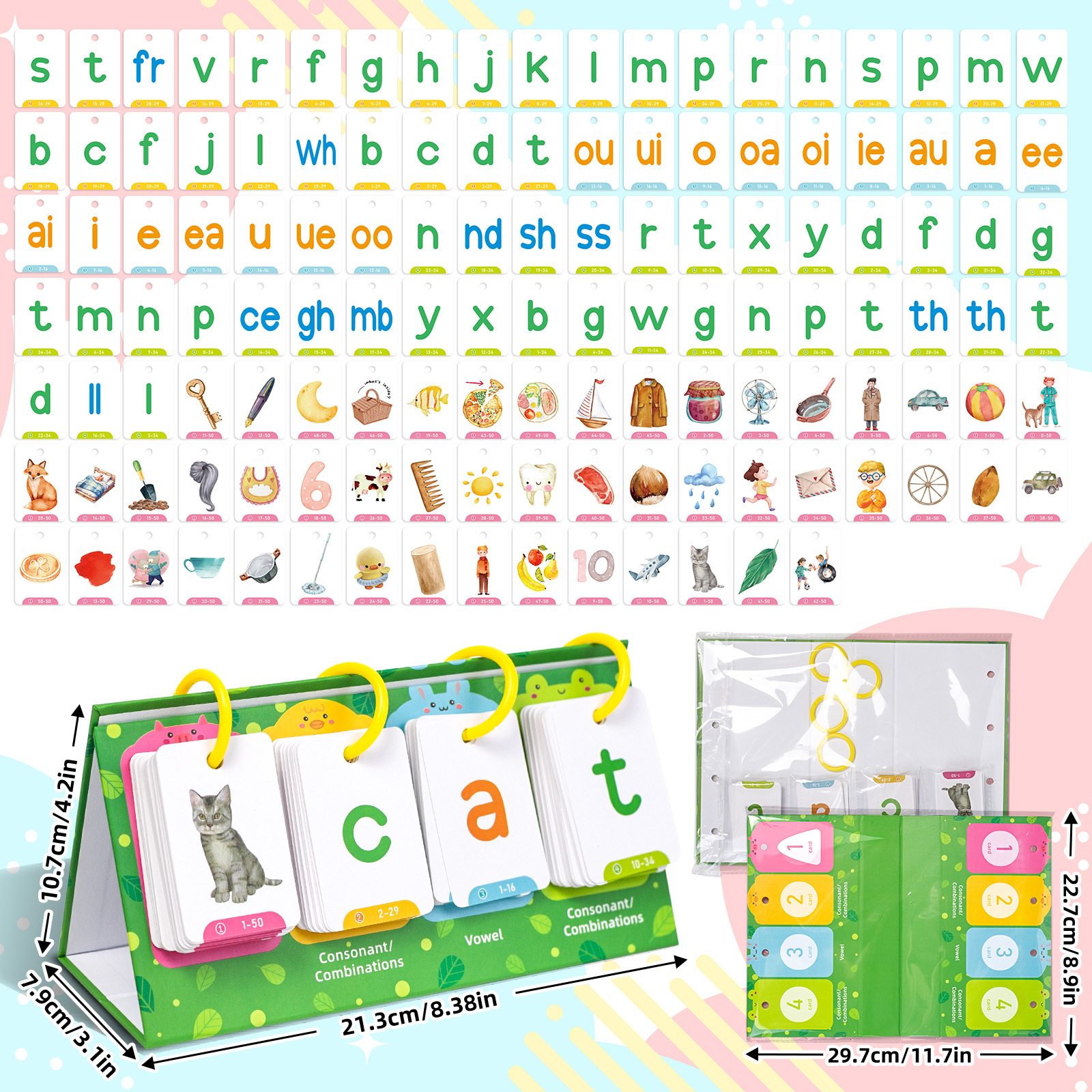 129 Visual Word Education Desktop Cards Early Education Enlightenment Picture and Text Recognition Cards Parent-Child Interaction Cards