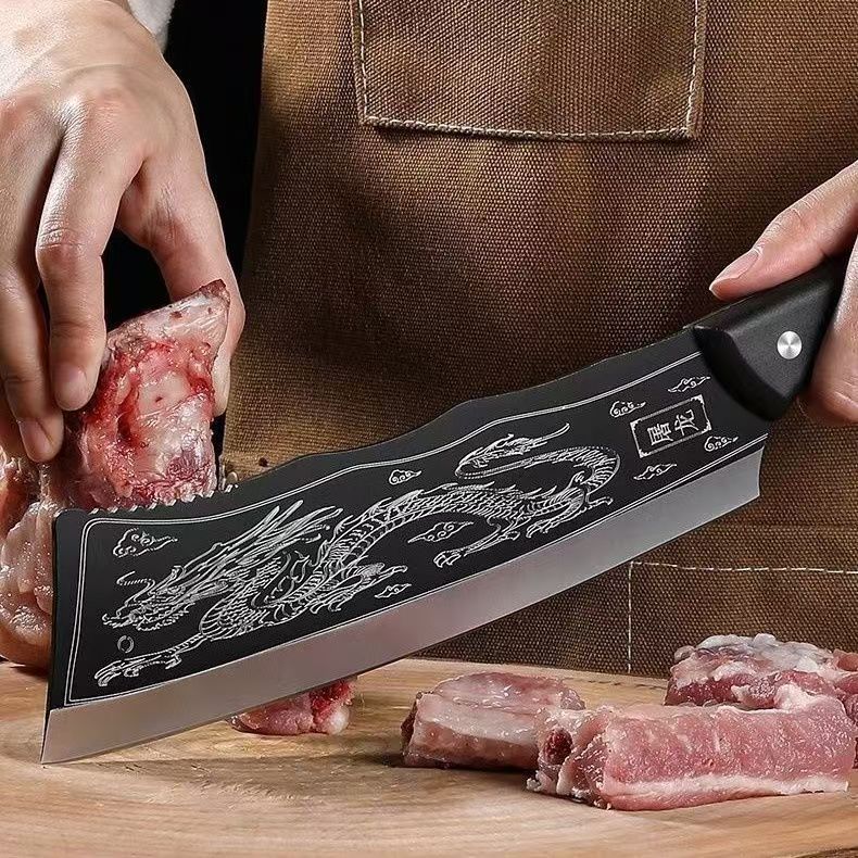 Yangjiang factory in stock stall running Jianghu household dragon knife outdoor chopping knife kitchen chopping knife sharp meat kitchen knife