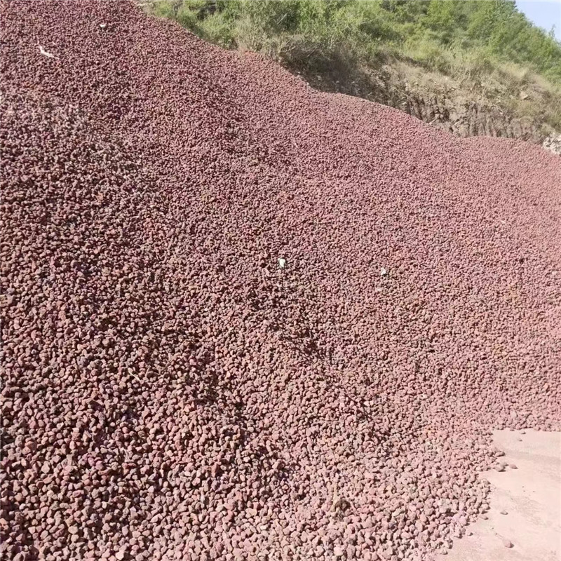 Red Volcanic Stone Particles Sewage Treatment Garden Landscaping Porous Volcanic Rock Filter Material Wetland Backfill Factory Wholesale