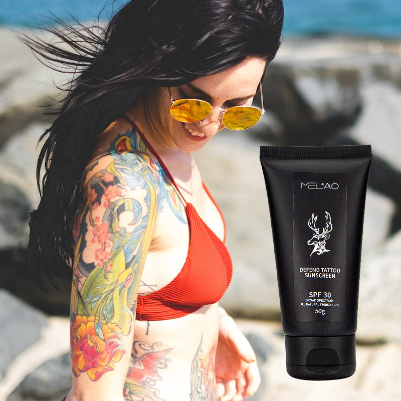 Cross-border MELAO tattoo sunscreen wholesale tattoo moisturizing mild lock color tattoo care lotion in stock