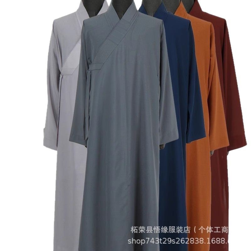 Monk Robe Summer Thin Cool Breathable Monk Clothing Unisex Linen Monk Robe Coat