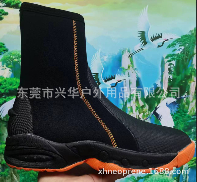 Spot Rescue Orange Wave Sole Diving Boots Non-slip Wear-resistant Rescue Tracing Shoes Diving Flippers Diving 5mm Diving