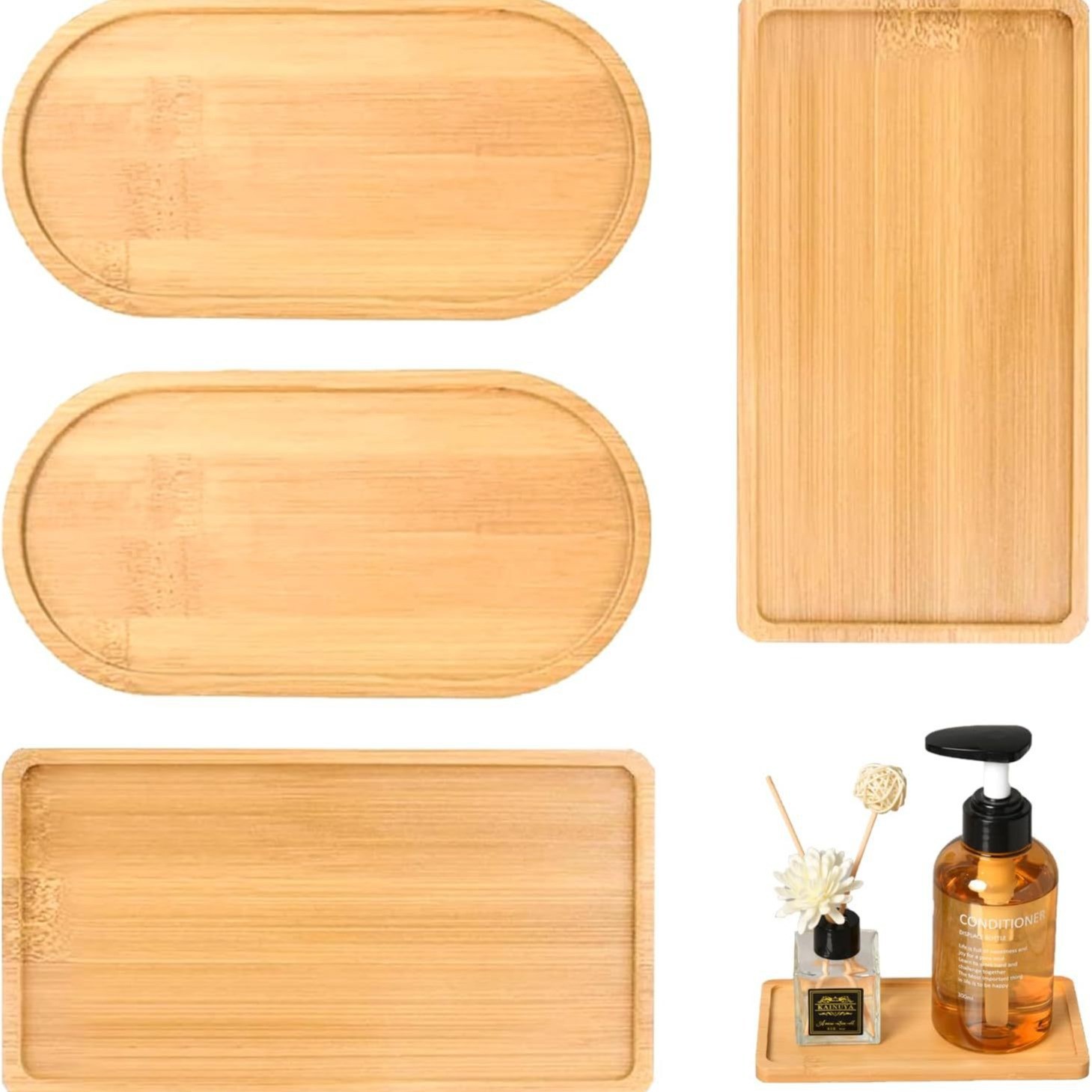 Bamboo Wooden Round Tray Children's suit Cross-border Coaster DIY Bottom Embryo Fleshy Mosaic Coaster Making Material