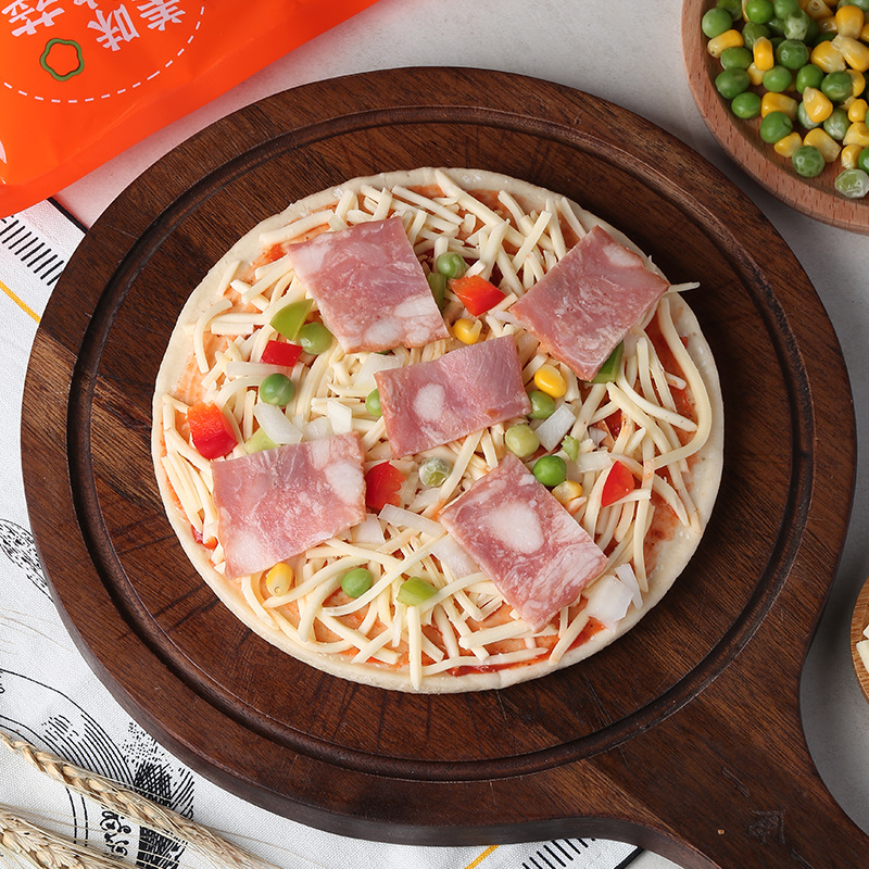 Durian pizza semi-finished heating ready-to-eat children's breakfast than beef pizza embryo air fryer with sand